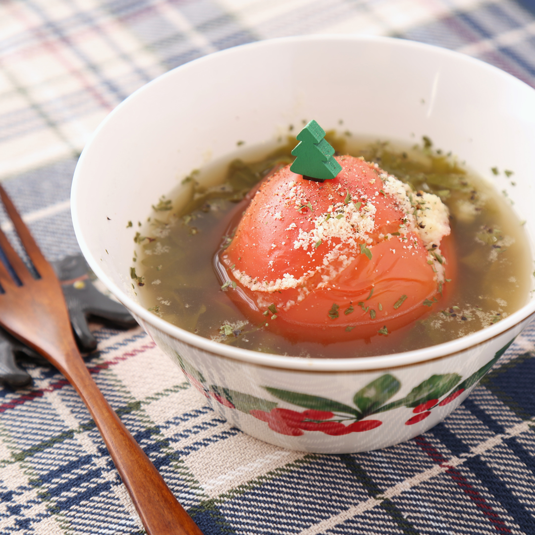 炊飯器で簡単、調理時間5分「丸ごとトマトのスープ」＠ズボラ飯